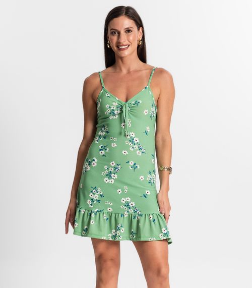 Vestido Feminino Estampa Onça Com Ajuste Use Up Verde