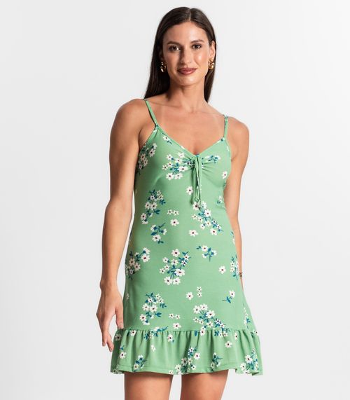 Vestido Feminino Estampa Onça Com Ajuste Use Up Verde
