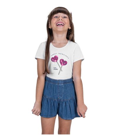 Conjunto Infantil Blusa Com Shorts Trick Nick Branco