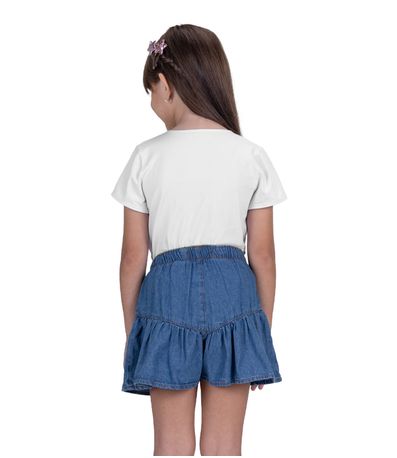 Conjunto Infantil Blusa Com Shorts Trick Nick Branco
