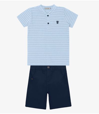 Conjunto Infantil Camiseta Com Bermuda Trick Nick Azul