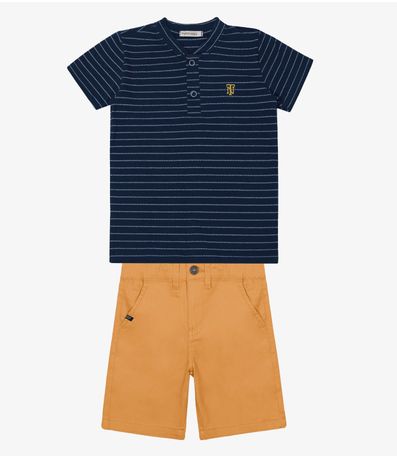 Conjunto Infantil Camiseta Com Bermuda Trick Nick Azul