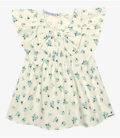 Vestido Infantil Popeline Com Laço Trick Nick Bege