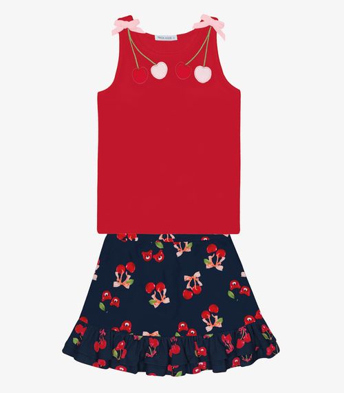 Conjunto Infantil Regata Com Saia Trick Nick Vermelho