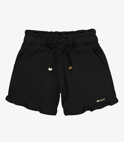 Shorts Infantil Maquinetado Trick Nick Preto