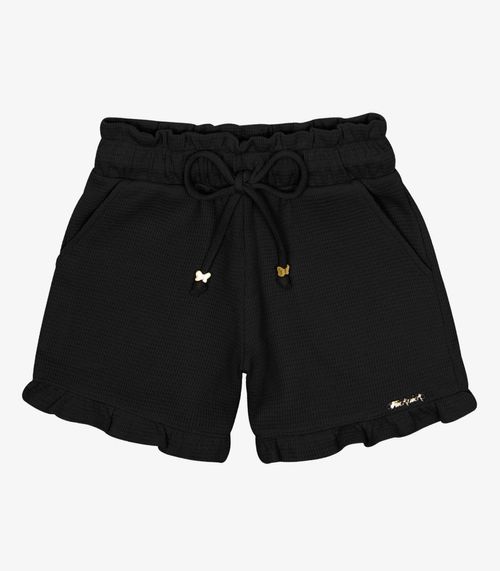 Shorts Infantil Maquinetado Trick Nick Preto