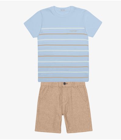 Conjunto Infantil Camiseta Com Bermuda Trick Nick Azul