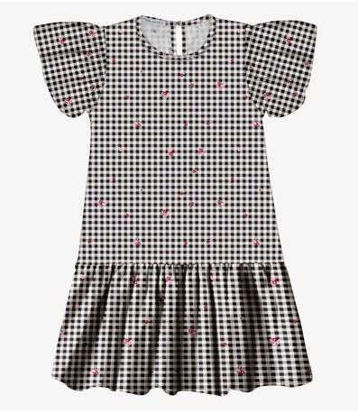 Vestido Popeline Estampado Trick Nick Azul