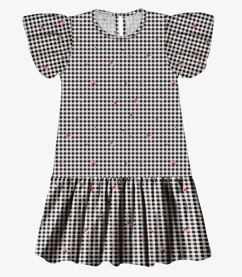 Vestido Popeline Estampado Trick Nick Azul