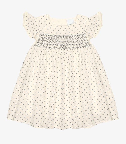 Vestido Infantil Tricoline Trick Nick Bege