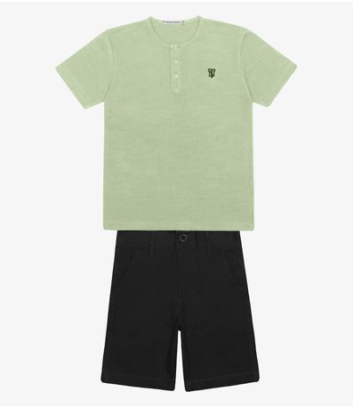 Conjunto Infantil Camiseta Com Bermuda Trick Nick Verde
