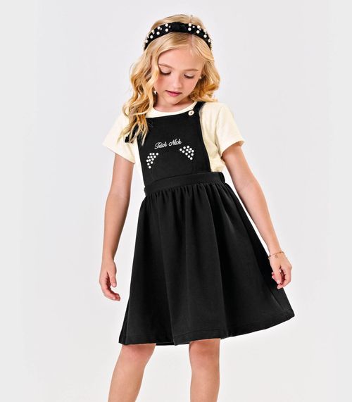 Conjunto Menina Blusa Com Salopete Trick Nick Preto