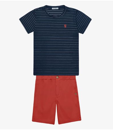 Conjunto Infantil Camiseta Com Bermuda Trick Nick Azul