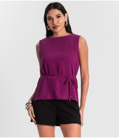 Regata Feminina com Amarração Rovitex Roxo