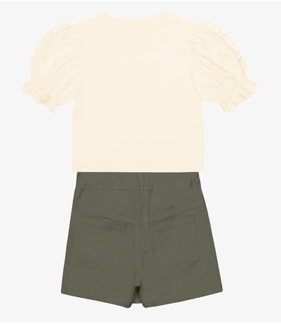 Conjunto Blusa Com Shorts Saia Sarja Trick Nick Verde