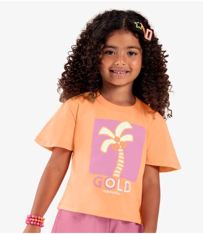 Conjunto Infantil Blusa Com Shorts Rovi Kids Laranja