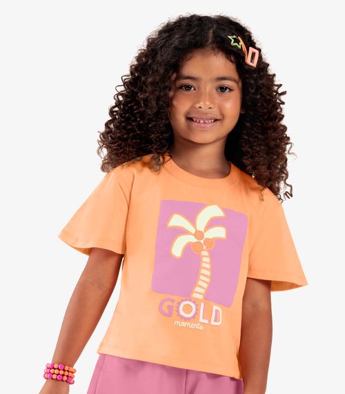 Conjunto Infantil Blusa Com Shorts Rovi Kids Laranja