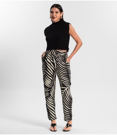 Calça Feminina Estampada Rovitex Preto