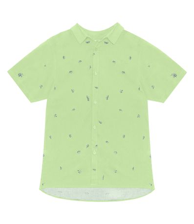Camisa Juvenil Masculina Em Viscose Minty Verde