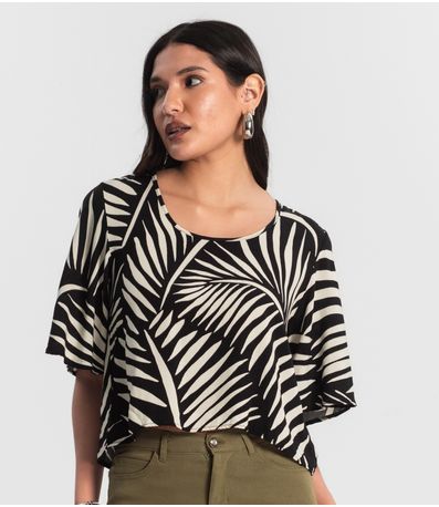 Blusa Feminina Estampada Rovitex Preto