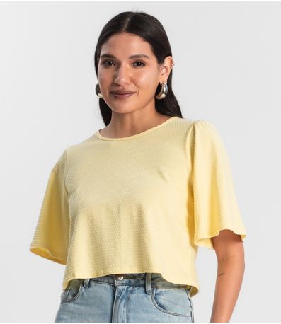 Blusa Feminina Manga Franzida Amarelo