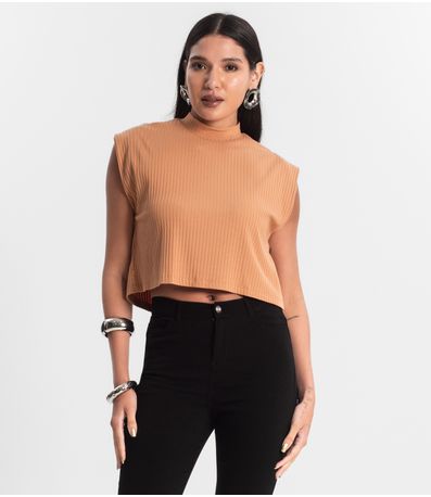 Blusa Feminina Canelada Rovitex Marrom