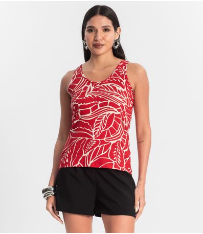 Regata Feminina Estampada Rovitex Vermelho
