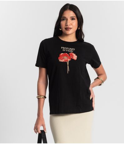 Blusa T- Shirt Feminina Preto