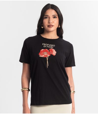 Blusa T- Shirt Feminina Preto