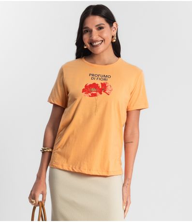 Blusa T- Shirt Feminina Laranja