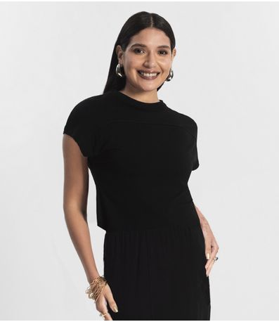 Conjunto Blusa Com Saia Rovitex Preto
