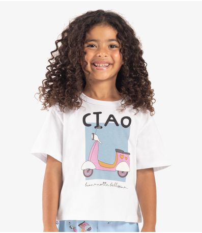 Pijama Infantil Feminino Meia Malha Rovi Kids Branco