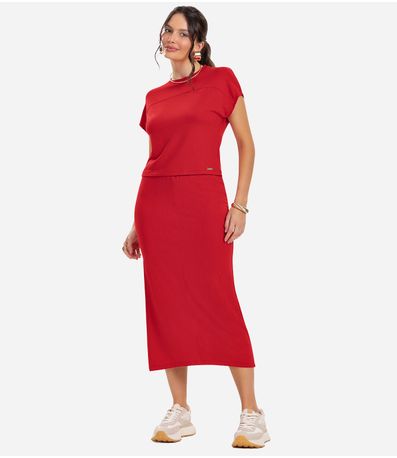 Conjunto Blusa Com Saia Rovitex Vermelho