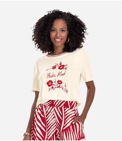 Blusa Feminina Estampada Rovitex Bege