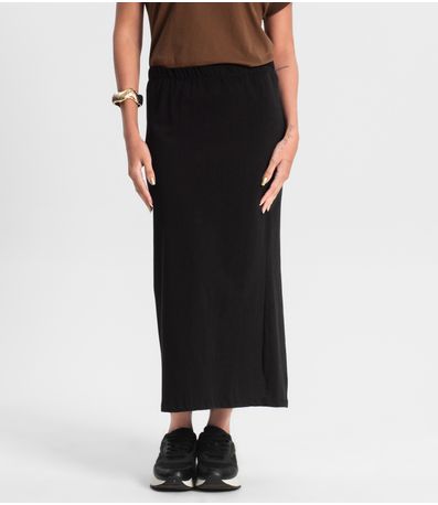 Saia Feminina Midi Malhão Preto