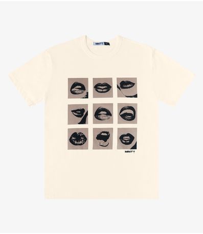 Camiseta Feminina Meia Malha Minty Bege