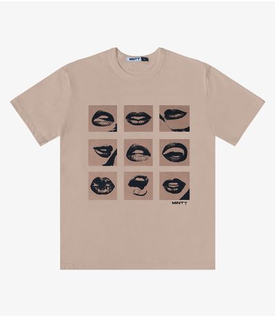 Camiseta Feminina Meia Malha Minty Marrom