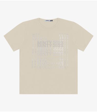 Camiseta Juvenil Estampada Masculina Minty Bege