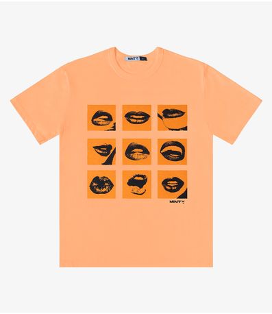 Camiseta Feminina Meia Malha Minty Laranja