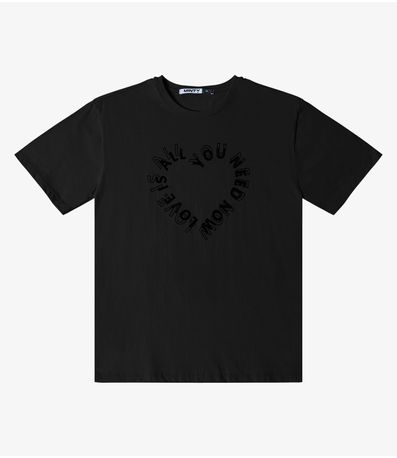 T- Shirt Feminina Estampada Minty Preto