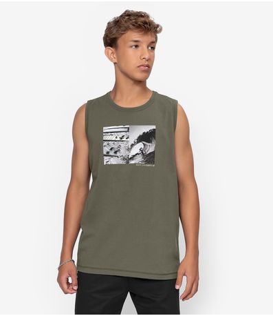 Regata Juvenil Meia Malha Masculina Minty Verde