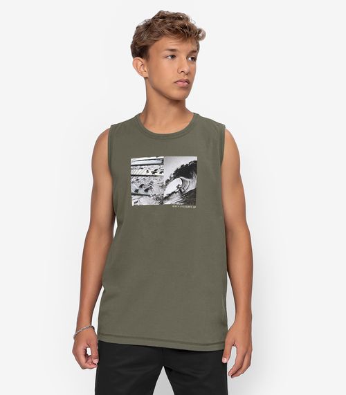 Regata Juvenil Meia Malha Masculina Minty Verde