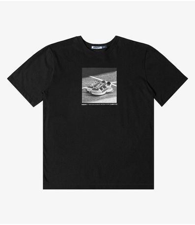 Camiseta Juvenil Em Meia Malha Masculina Minty Preto