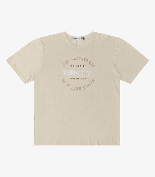 Camiseta Juvenil Em Meia Malha Masculina Minty Bege