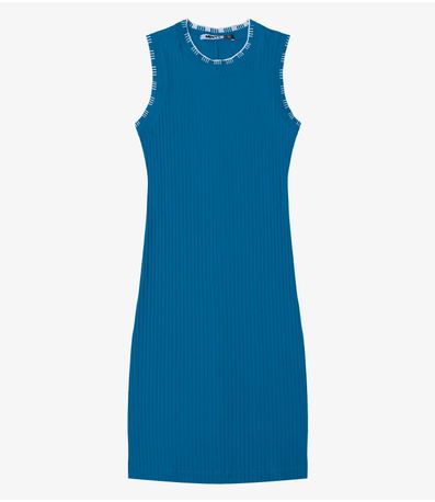 Vestido Ribana Canelada Minty Azul