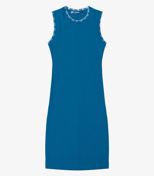 Vestido Ribana Canelada Minty Azul