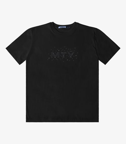 T- Shirt Meia Malha Feminina Minty Preto