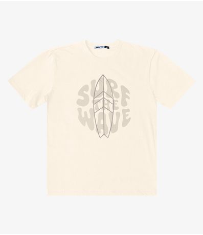 Camiseta Juvenil Estampa Surf Masculina Minty Bege