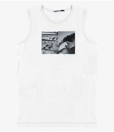 Regata Juvenil Meia Malha Masculina Minty Branco