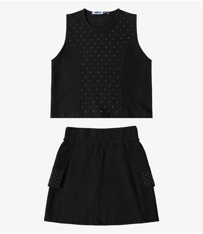 Conjunto Regata Com Saia Feminino Minty Preto